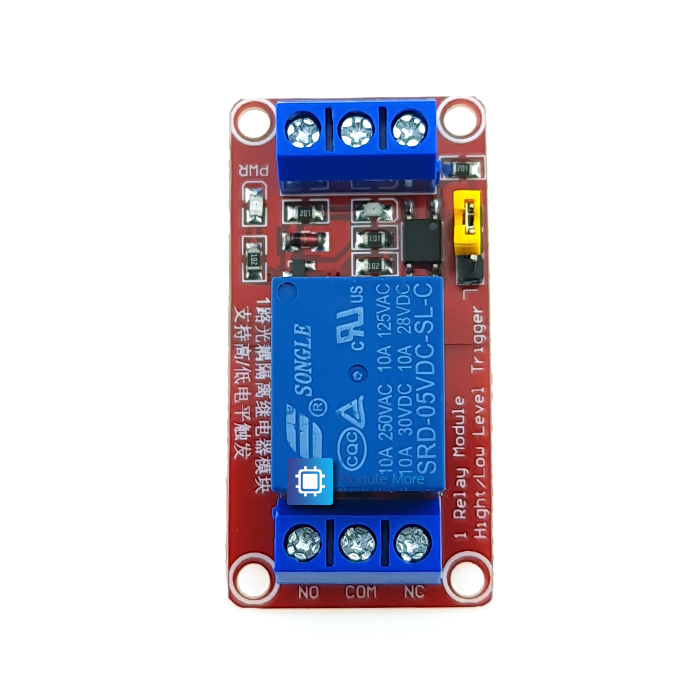 รีเลย์แบบ 1 ช่อง 5V relay module optocoupler isolation high and low level trigger MCU red board