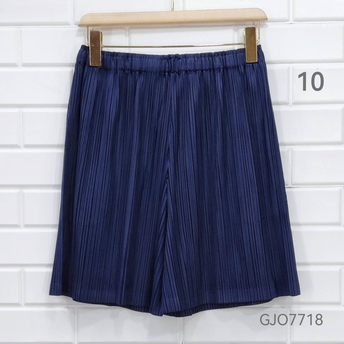 2MUAY BASIC รุ่น GJO7718 กางเกงอัดพลีทงานคุณภาพ BASIC SHORT PLEATED PANTS 12สี FREE SIZE