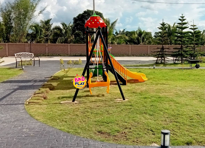 เครื่องเล่นสนามกลางแจ้ง,ชุด สวนผลไม้ พร้อมชิงช้า สไลเดอร์, กระดานลื่น, สนามเด็กเล่น งบสพฐ ประชารัฐ, ราคาโรงงาน playground,สไลเดอร์,ของเล่นเสริมพัฒนาการ,เครื่องเล่นสนาม, สนามเด็กเล่น