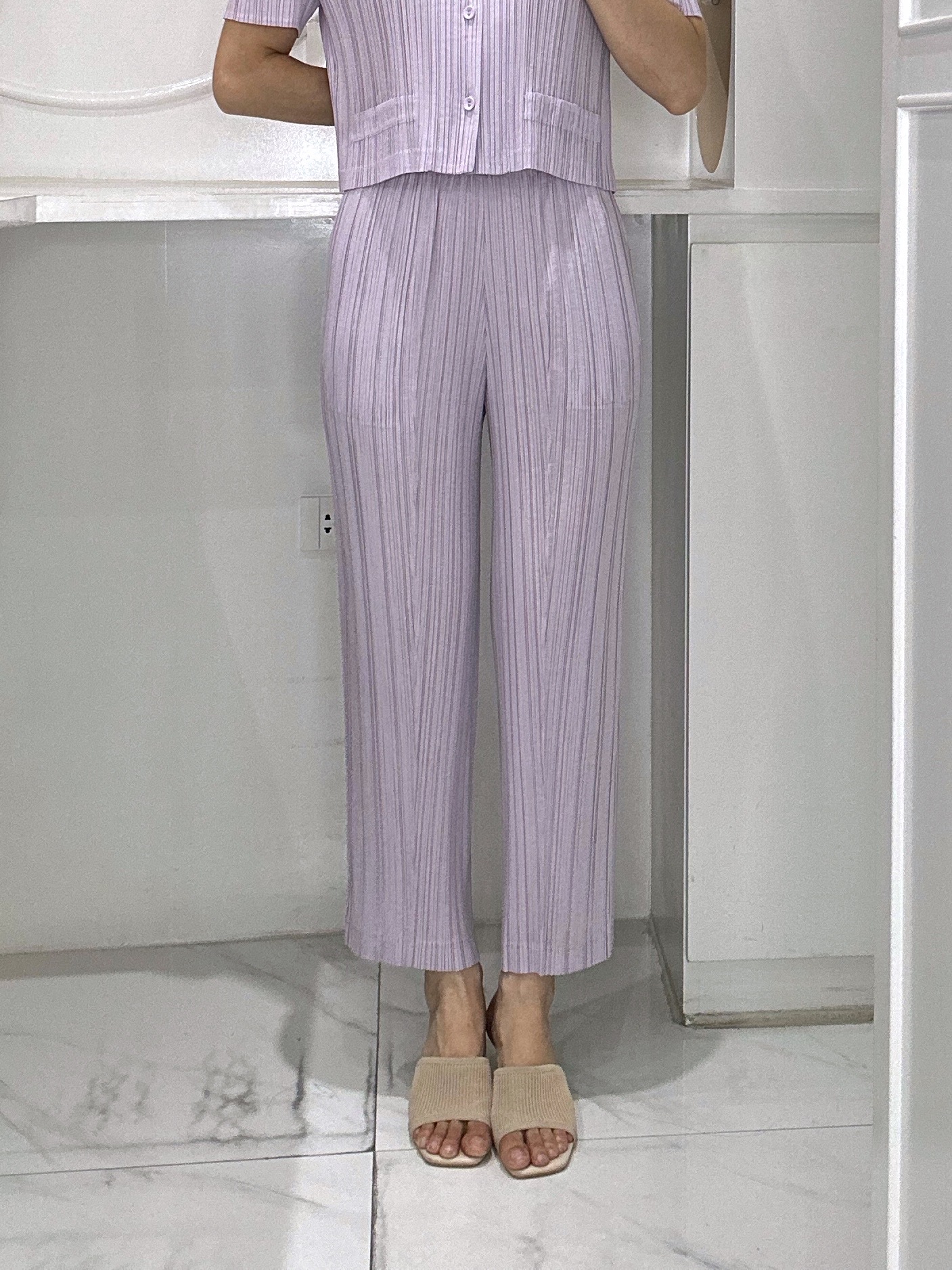 ยาว 36 นิ้ว 2MUAY GJO1410 กางเกงพลีทคุณภาพ STRIGHT PLEATED PANTS 8 สี FREE SIZE
