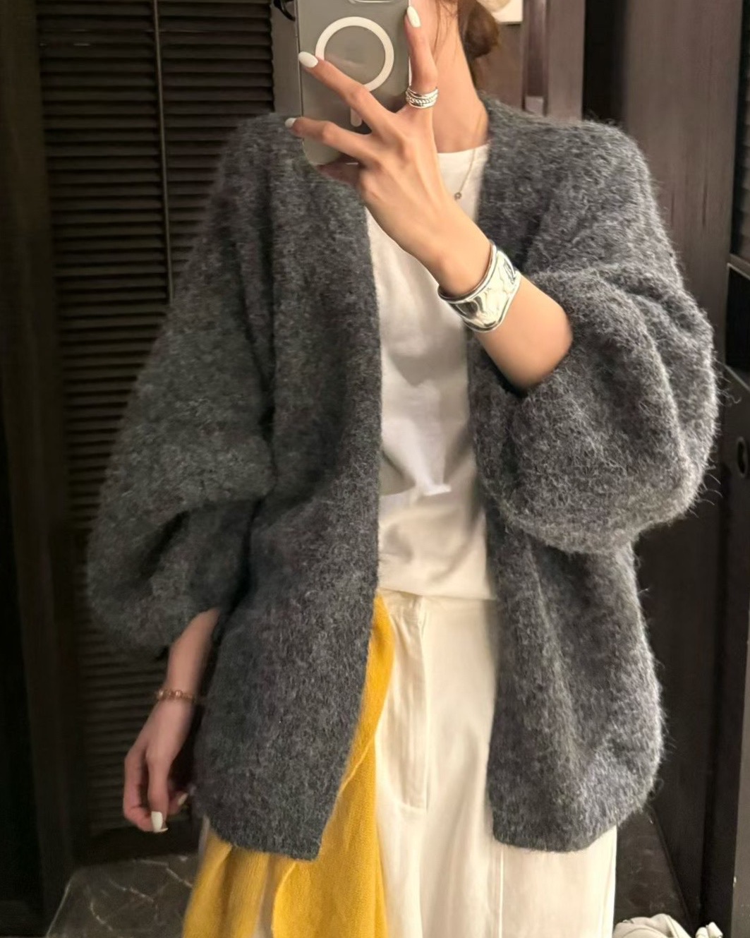 2MUAY SELECT | รุ่น GZ25151 FLUFFY BLEND KNIT BOMBER CARDIGAN 4 สี