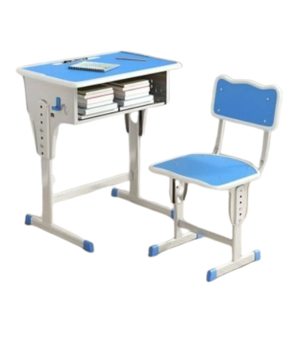 ชุดโต๊ะเก้าอี้นักเรียนอนุบาล-ประถม ขาเดี่ยว โต๊ะเก้าอี้ปรับขาได้ โต๊ะเรียนเดี่ยว ผิวโต๊ะพลาสติก ขาเหล็ก ปรับระดับได้ โต๊ะเรียนเด็ก พร้อมส่ง ราคาโรงงาน