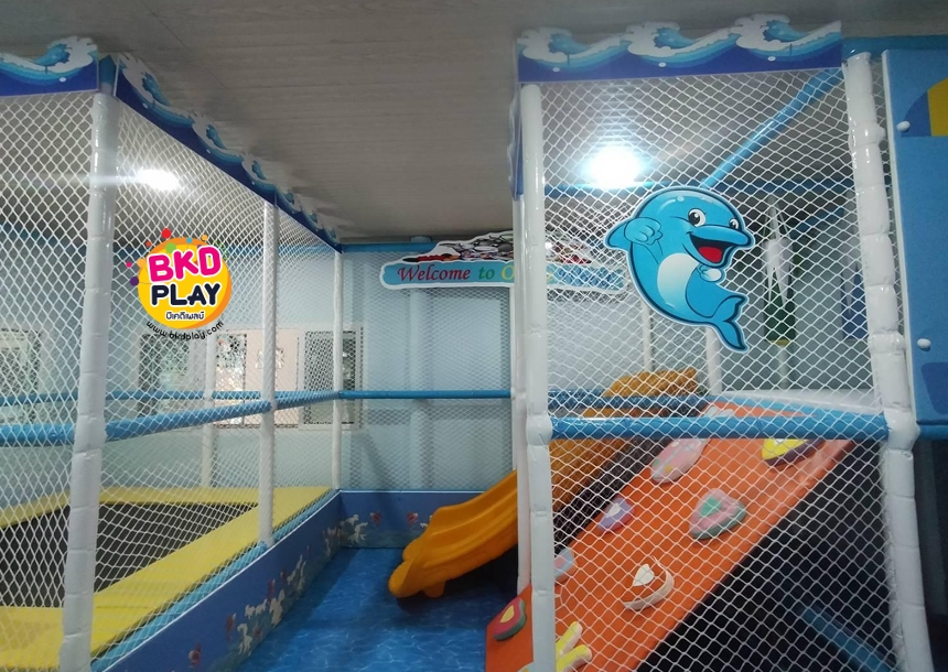 บ้านบอลเด็ก ชุด เจ้าโลมา บ่อบอลพร้อมสไลเดอร์และของเล่นมากมาย นุ่มนิ่ม softplay สวนสนุก เครื่องเล่นสนามในร่ม indoorplayground รับสั่งทำบ้านบอลตามธีมสีและขนาดตามพื้นที่ได้ pre order 30-45 วัน