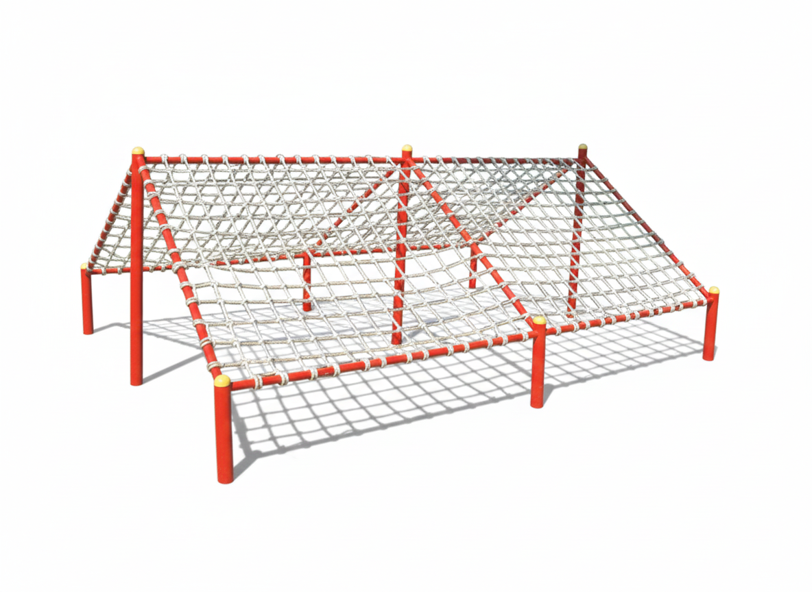 ปีนป่ายเชือกแบบกระโจม, เครื่องเล่นสนาม กลางแจ้ง เหล็ก, ราคาโรงงาน สินค้าสั่งทำ 10-20 วัน ขนาด 200x400x150 ซม.