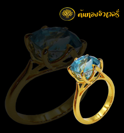 แหวนพลอยน้ำเงินหญิงดีไซน์สวยงาม