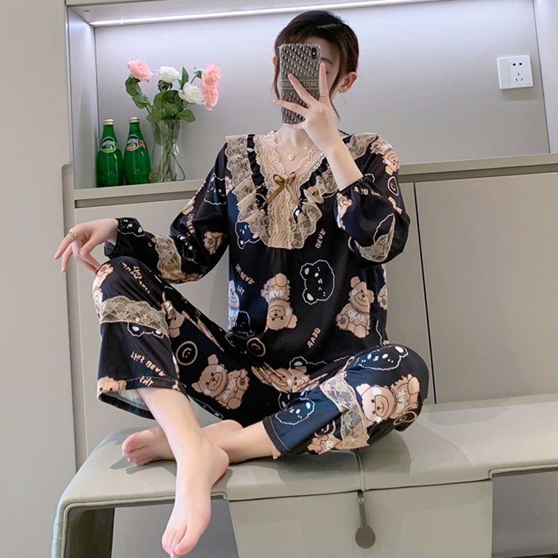 ชุดแขนยาว-ขายาว คอลูกไม้ เสื้อแขนจั๊ม ไซส์ใหญ่