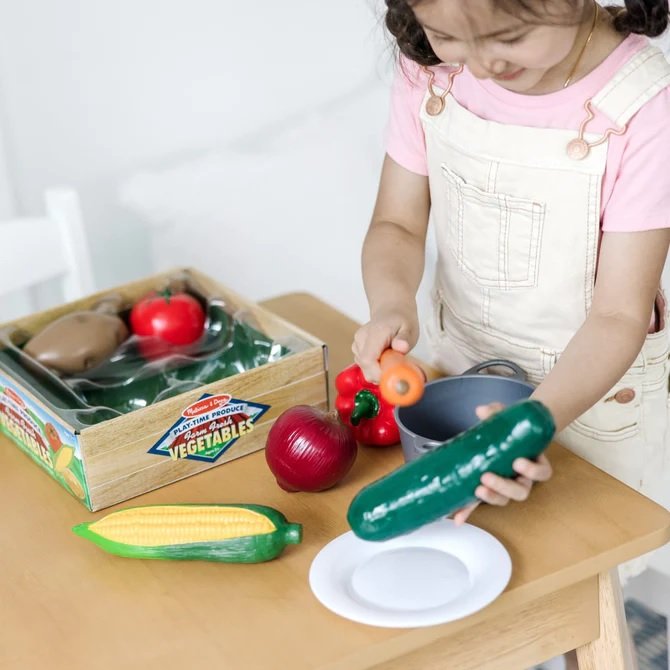 ชุดผักของเล่นเหมือนจริง Melissa & Doug Play Food - Farm Fresh Vegetables รุ่น4083 ของเล่นเสริมพัฒนาการเด็ก