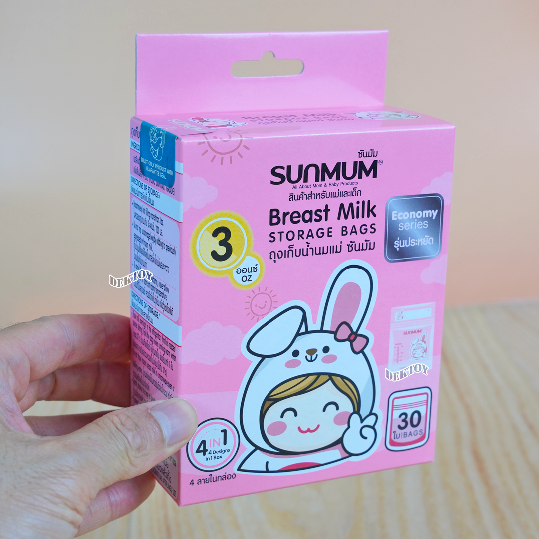 12 กล่อง Sunmum ซันมัม ถุงเก็บน้ำนม 3 ออนซ์ รุ่น Economy 30 ใบ(360ใบ)