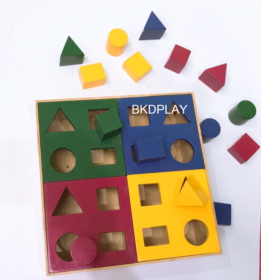 กล่องหยอดบล็อก รูปทรง-สี , ของเล่นไม้, ของเล่นเสริมพัฒนาการ, ของเล่นเด็กอนุบาล, สื่อการสอนเด็กอนุบาล วัสดุและสี ปลอดภัยต่อเด็ก มีมาตรฐาน มอก. ตามที่ สพฐ. กำหนด