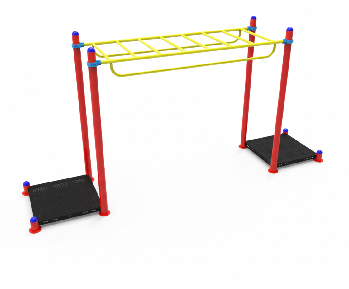 ปีนป่ายเหนือศรีษะ, เครื่องเล่นสนามกลางแจ้ง เหล็ก,บาร์โหน OutdoorPlayground, ออกกำลังกายเด็ก เพิ่มความสูง เด็กประถม-มัธยม ขนาด 80x360x200 ซม.