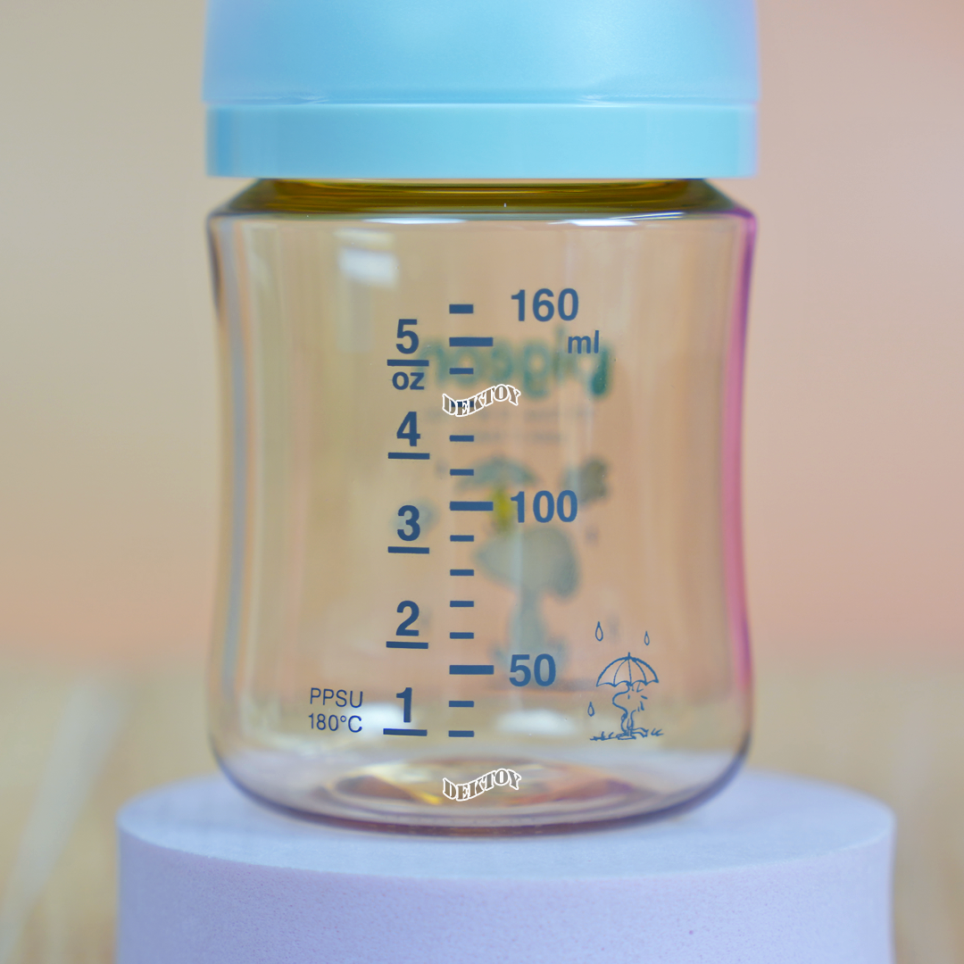 PIGEON พีเจ้น ขวดนมพีเจ้นสีชา Snopy PPSU 5 ออนซ์ 160 มล. คอกว้าง แพ็ค 2 ขวด สนูปี้