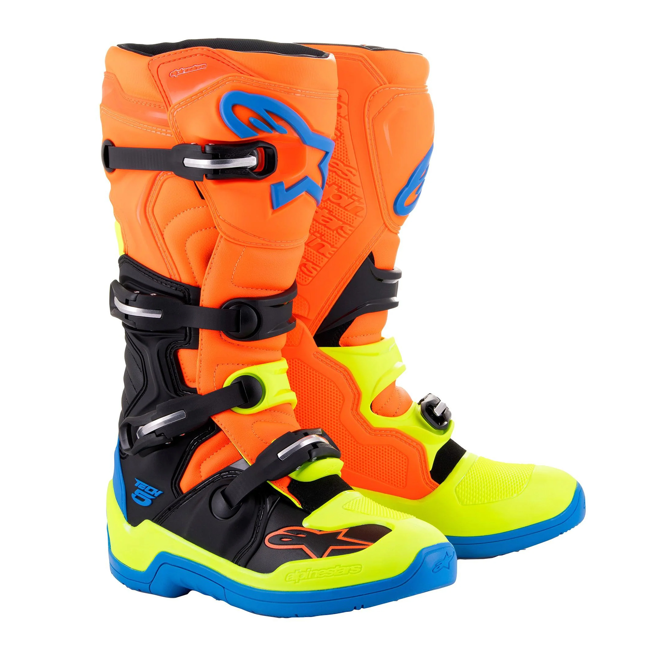รองเท้า Alpinestars Tech 5 Boot Orange Fluo/Enamel/Blue/Yellow Fluo