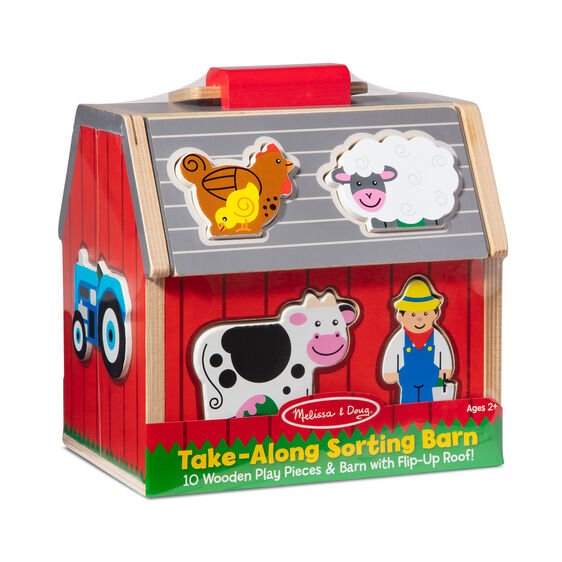 บล๊อกหยอดรูปสัตว์ฟาร์ม มีหูหิ้ว รุ่น 30149 Melissa & Doug Take-Along Sorting Barn การเล่นเสริมจินตนาการ ของเล่น,ของเล่นเสริมพัฒนาการ, ของเล่น