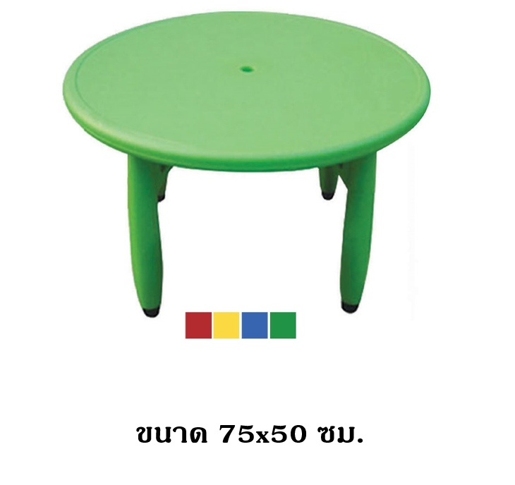 โต๊ะกลมขาพลาสติก ขนาด 75x75x50 cm.โต๊ะเรียนกลุ่ม,โต๊ะเขียนหนังสือเด็ก,โต๊ะกิจกรรม ราคาโรงงาน พร้อมส่ง