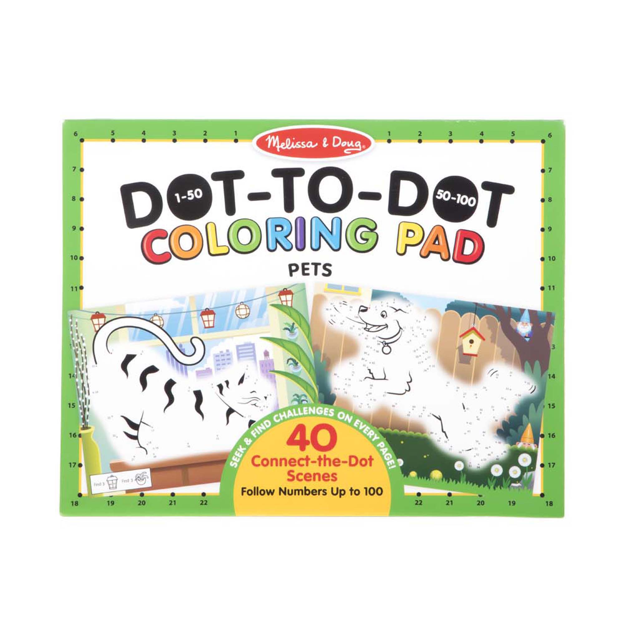 123 Dot-to-Dot Coloring Pad - Pets ชุดสมุดระบายสีจัมโบ้ ต่อจุด 123... รุ่นสัตว์เลี้ยง ส่งเสริมการระบายสีตามจินตนาการ พร้อมเรียนรู้ตัวเลข