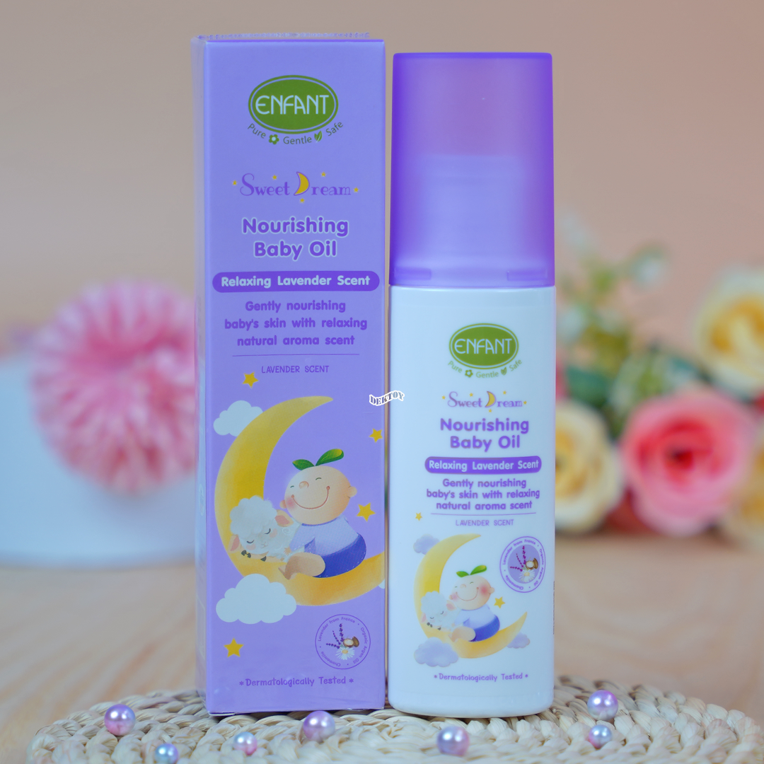 Enfant อองฟองต์ เบบี้ออยล์ สีม่วง Sweet Dream Enfant อองฟองต์ สวีท ดรีม เนอริชชิ่ง เบบี้ ออยล์ ปริมาณ 100 มล.