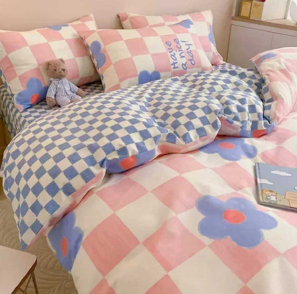 ✿ชุดเครื่องนอนครบเซ็ต+ผ้านวม❀#ลายดอกไม้#โทนสีชมพู-ขาว สุดso cute✿❀#Minimalstyle