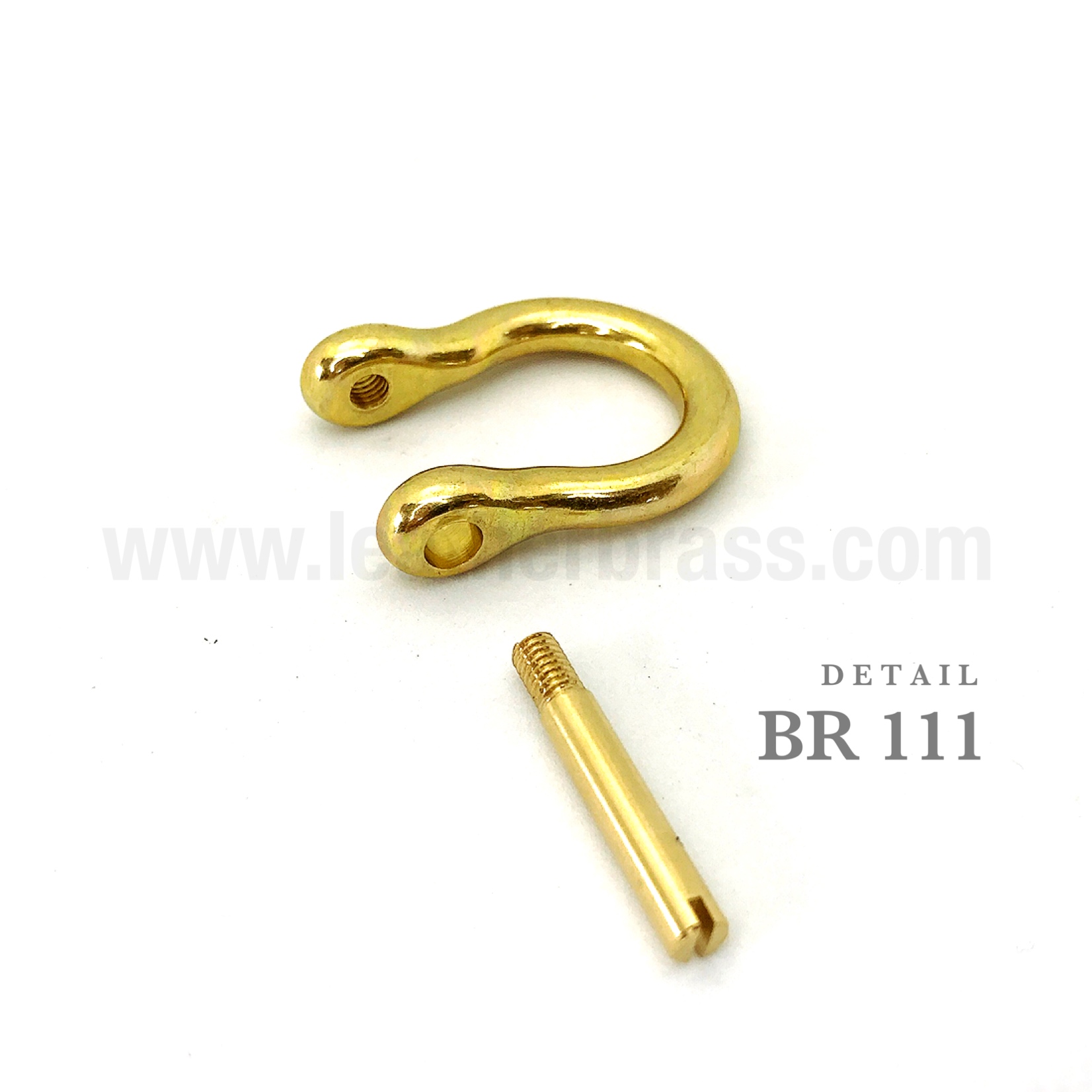 BR111 เกือกม้าญี่ปุ่น แบบหัวเกลียวเรียบ ห่วงสไตล์โมเดิร์น อะไหล่ทองเหลืองแท้ อะไหล่ช่างหนัง leatherbrass**ราคาต่อชิ้น**