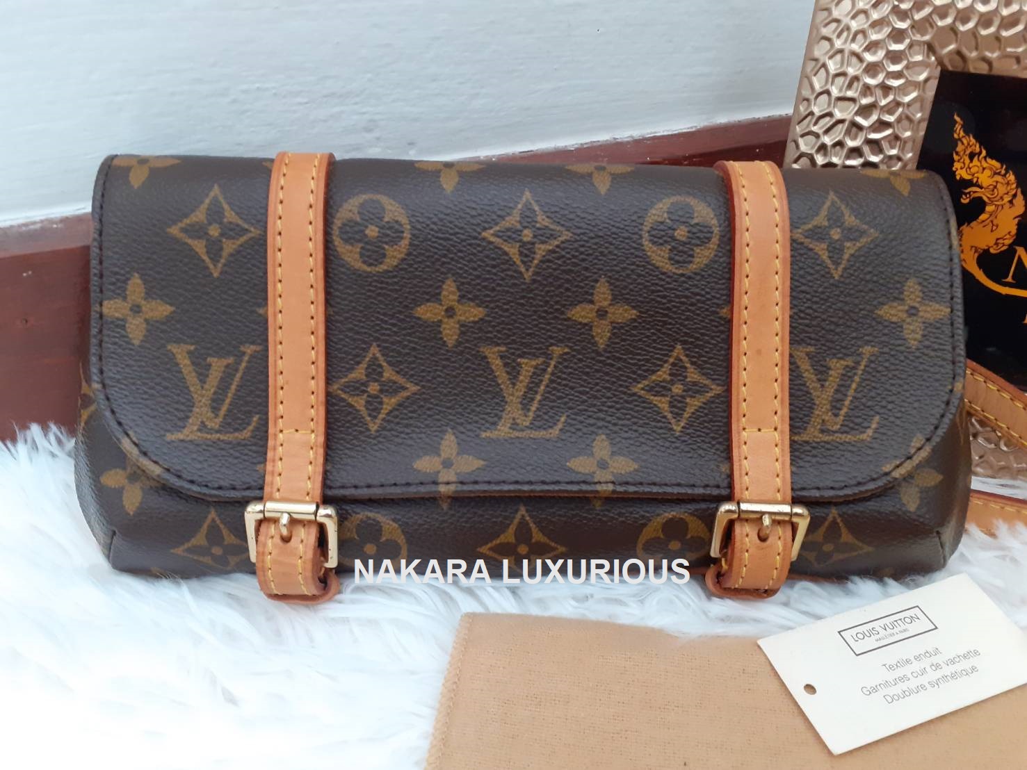 NAKARA LUXURIOUS Louis Vuitton West กระเป๋าคาดเอว โมโนแกรม Pochette Murrell M51159 ของแท้100%