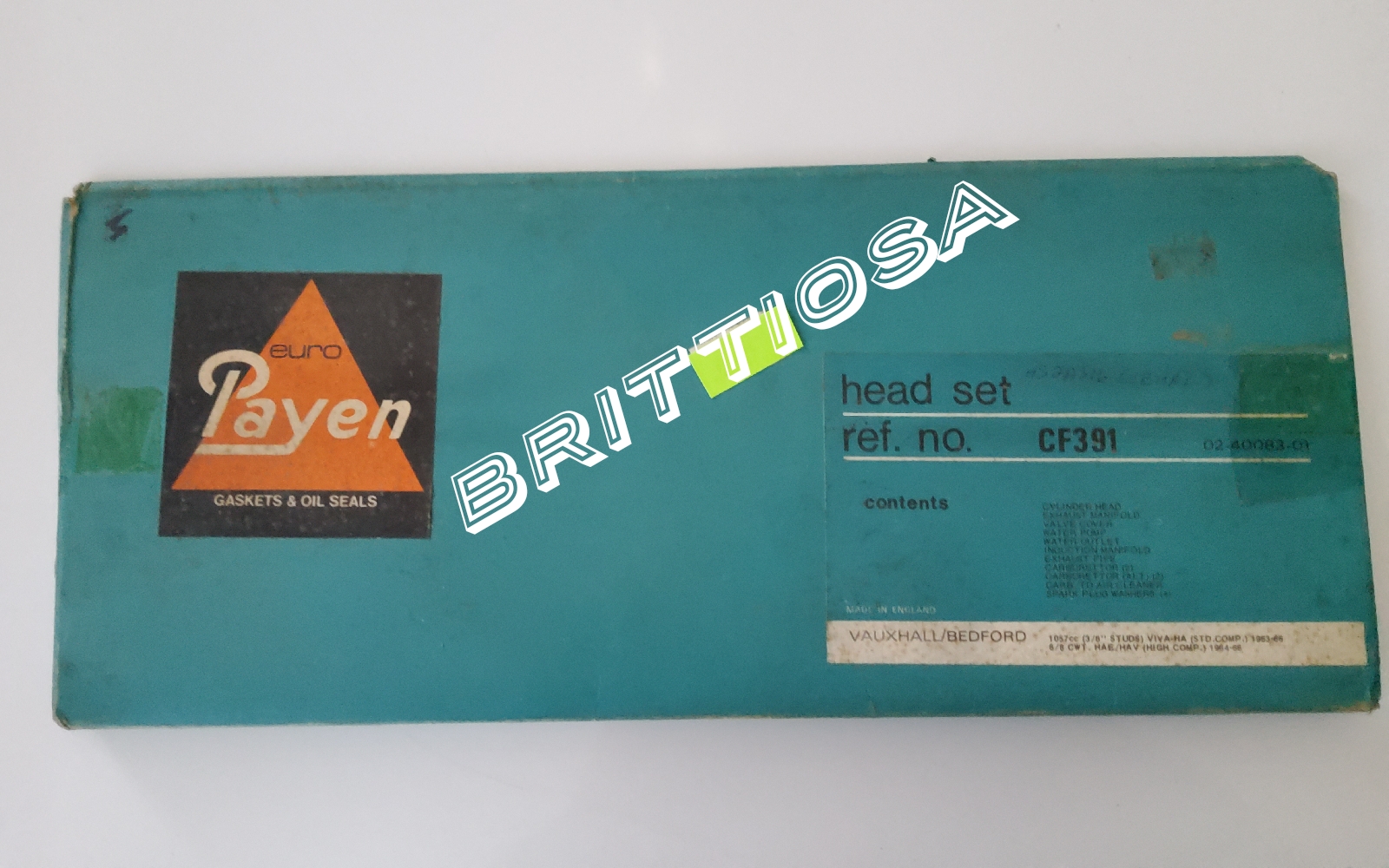 Yläsarja Viva HA 1057cc, 3/8" kansipulteilla, NOS =85e