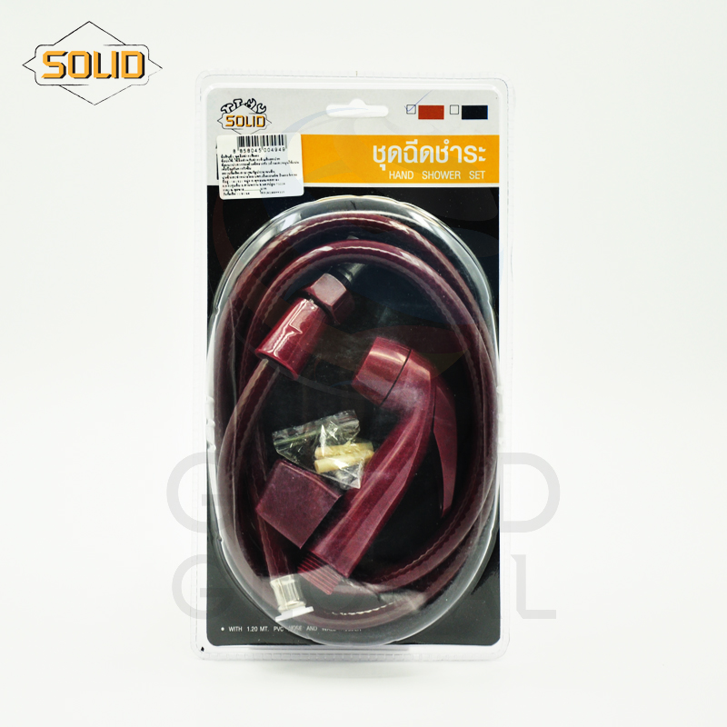 SOLID ชุด ฉีดชำระ สายยาง สายฉีดชำระ หัวฉีดชำระ ชักโครก โถส้วม สายฉีด 1.2 เมตร ที่ยึด หัวฉีด สายชำระ สีขาว