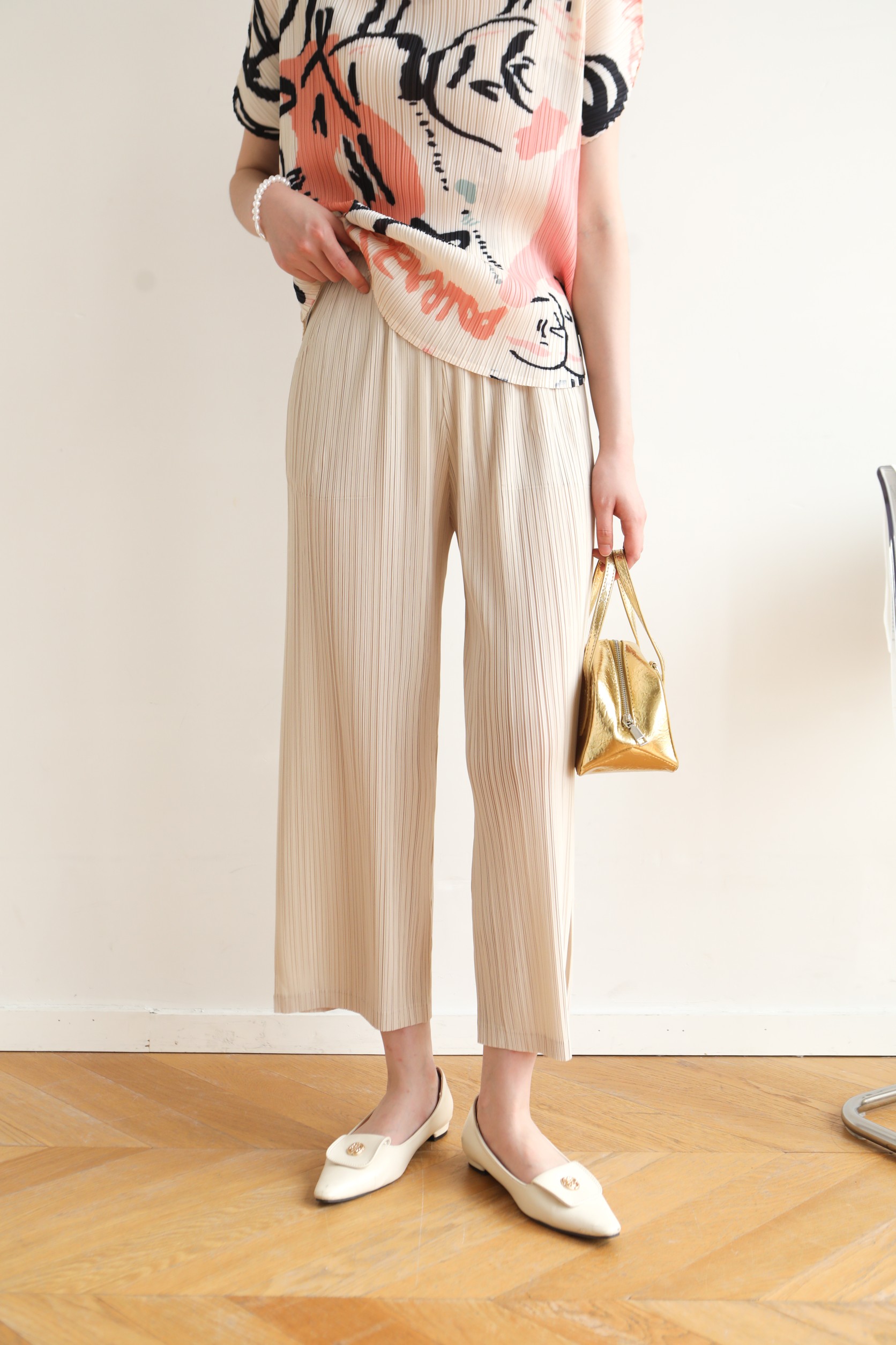 ยาว 35นิ้ว!! 2MUAY BASIC รุ่น GJO7171 กางผู้หญิง กางเกงพลีทคุณภาพ STRAIGHT PLEATED PANTS 16สี FREE SIZE