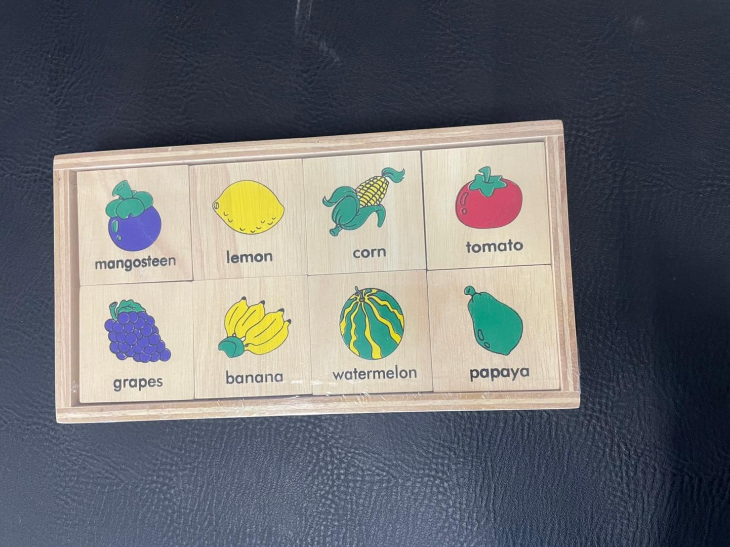 จับคู่ภาพผัก-ผลไม้, ภาษาอังกฤษ ของเล่นไม้, ของเล่นเสริมพัฒนาการ, ของเล่นเด็ก, สื่อการสอนเด็ก