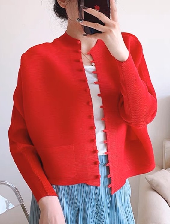 2MUAY BASIC รุ่น GJO2066 เสื้ออัดพลีทงานคุณภาพ BUTTON FRONT PLEATED TOP 17สี FREE SIZE