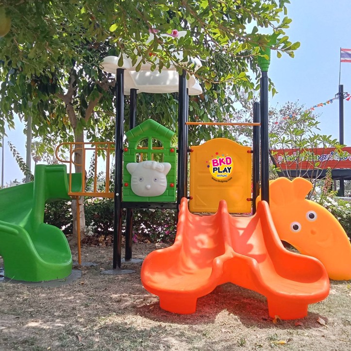 เครื่องเล่นสนามกลางแจ้ง เครื่องเล่นสนามในร่ม, ชุดแมวน้อยน่ารัก กระดานลื่น, ของเล่น,ครุภัณฑ์สนามเด็กเล่น, สพฐ,โครงการโรงเรียนประชารัฐ playground,สไลเดอร์,ของเล่นเสริมพัฒนาการ,เครื่องเล่นสนาม, สนามเด็กเล่น