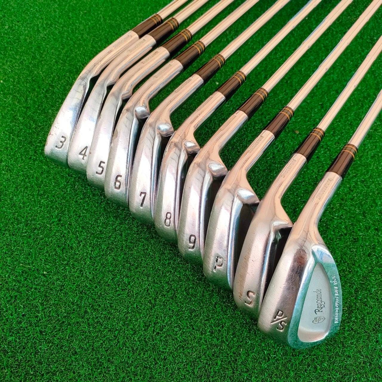 ชุดเหล็ก BRIDGESTONE REYGIANDE FORGED มีเหล็ก 3-9 PW SW P/S ชุดใหญ่ 10 ชิ้น ก้าน PRECION 5.0 สุดยอดพรีเมี่ยม กริพเปลี่ยน GOLF PRIDE ใหม่ทั้งชุด