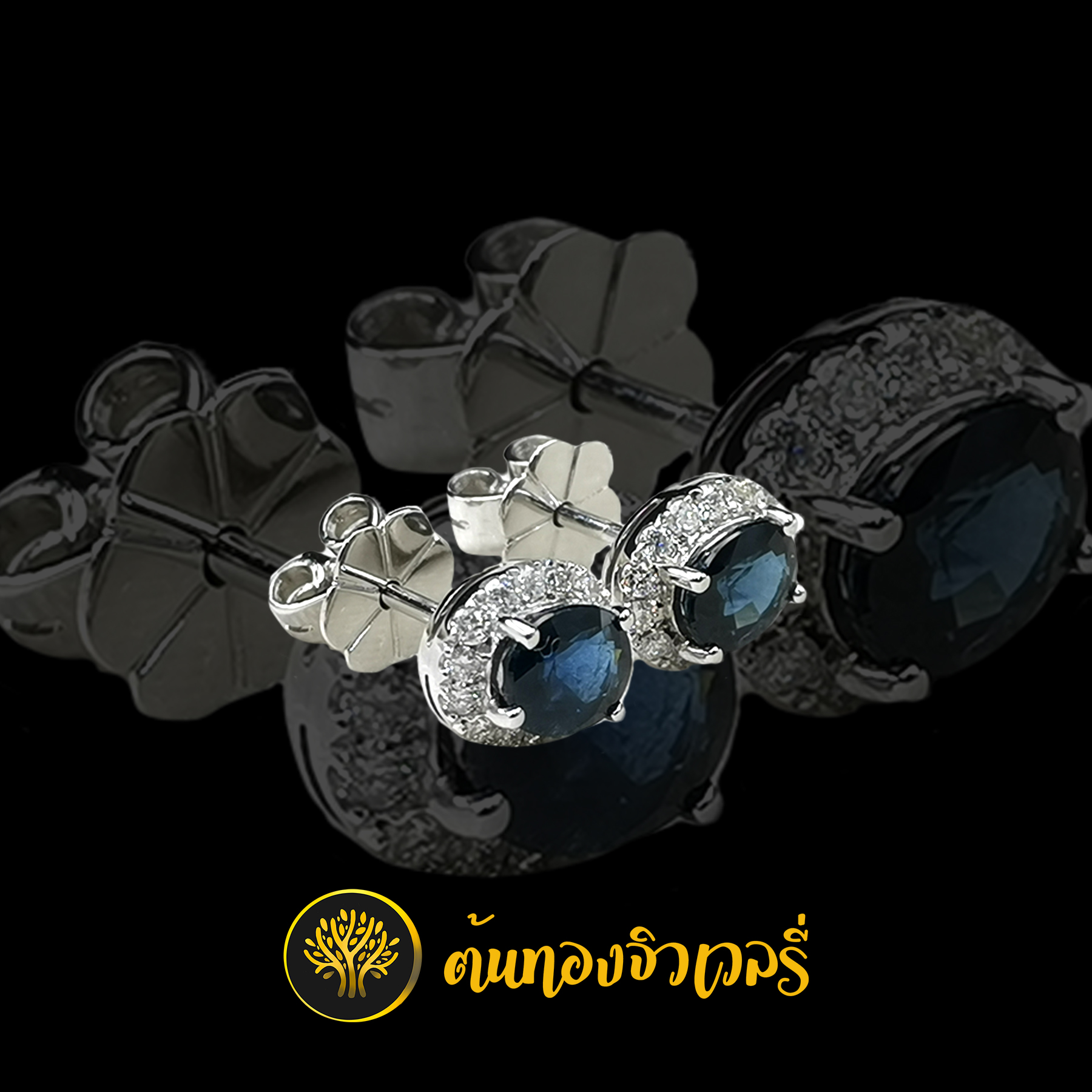 ต่างหูพลอยน้ำเงิน เพชรล้อม สวยอีกแล้วว งานดีแบบนี้เราจัดให้คุณได้นะครับ