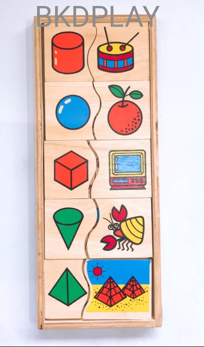 เกมจับคู่ภาพกับรูปทรง , ของเล่นไม้, ของเล่นเสริมพัฒนาการ, ของเล่นเด็กอนุบาล, สื่อการสอนเด็กอนุบาล