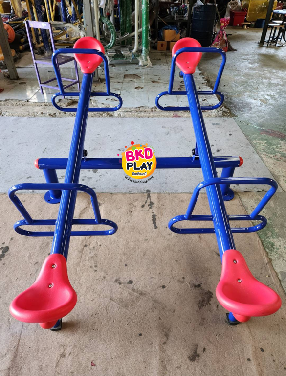 เครื่องเล่นสนาม กลางแจ้ง เหล็ก,คานกระดก 4 ที่นั่ง Outdoor Playground, ราคาโรงงาน สินค้าสั่งผลิต 10-20 วัน