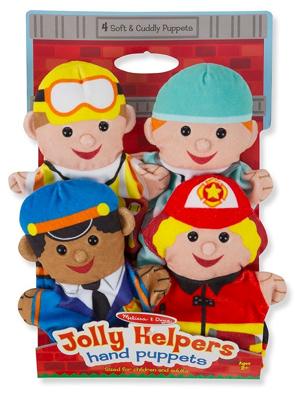ชุดหุ่นมือ 4 ตัว (อาชีพ) เล่น บทบาทสมมติ Jolly Helpers Hand Puppets Melissa&Doug,รุ่น 9086 ของเล่นเสริมพัฒนาการ,ของเล่น