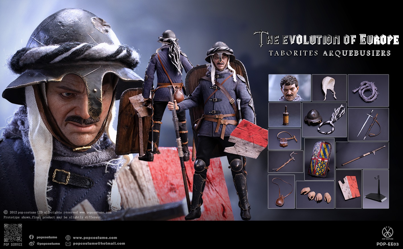 [สั่งจอง] POP COSTUME POP-EE03 1/6 : The Evolution of Europe Taborites Hussite Wars 1420 Arquebusiers