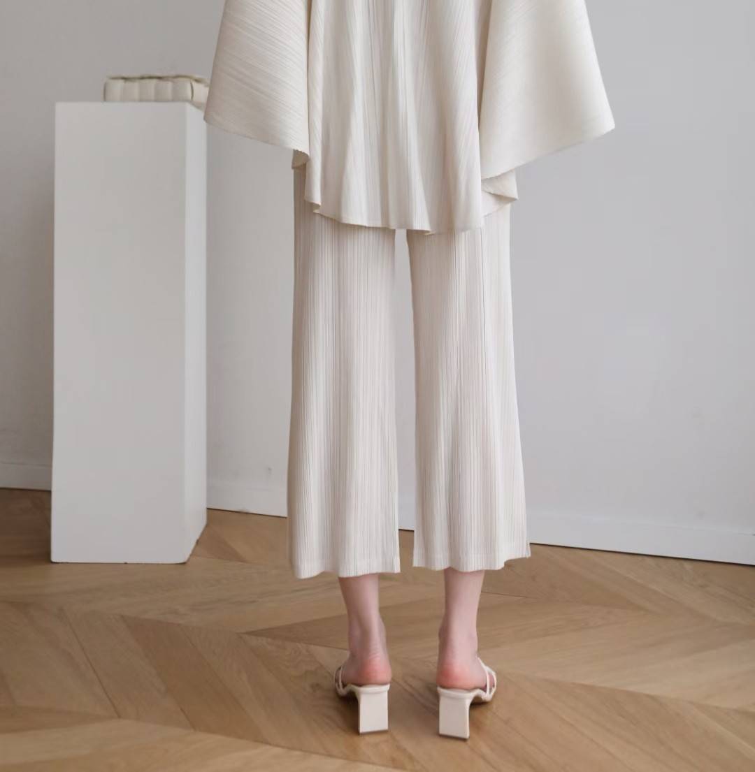 ยาว34นิ้ว! 2MUAY BASIC รุ่น GJO7573 กางเกงอัดพลีทคุณภาพ STRAIGHT PLEAT PANT 12สี FREE SIZE