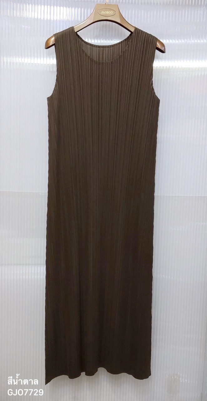 2MUAY BASIC รุ่น GJO7729 SLEEVELESS PLEATED DRESS เดรสผู้หญิง เดรสพลีทคุณภาพ 12สี