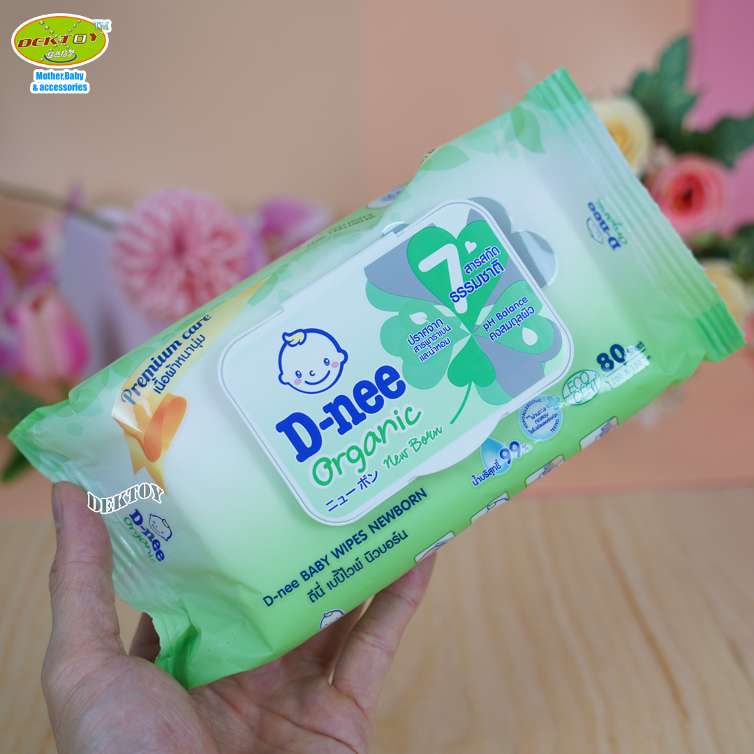 D-nee เบบี้ไวพส์ดีนี่ ทิชชู่เปียกดีนี่ นิวบอร์น 80 ชิ้น สูตรน้ำบริสุทธิ์ แพ็ค 6 ห่อ
