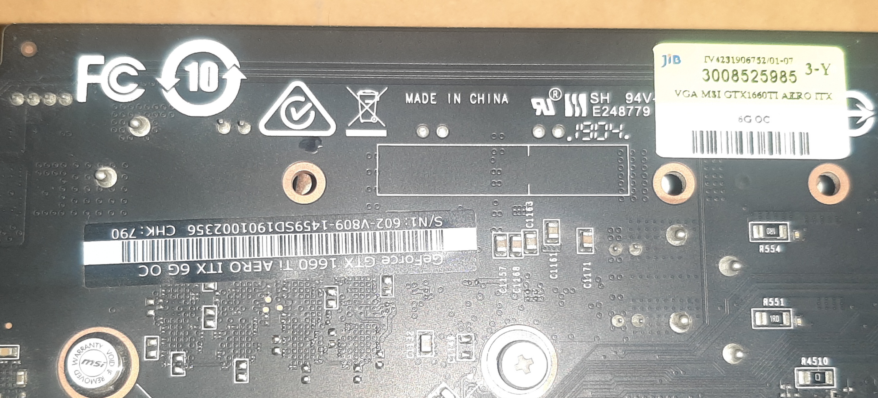 การ์ดจอมือสอง สภาพดี ประกันร้าน 1 เดือน ยี่ห้อ Msi รุ่น 1660Ti 6GB GDDR6 ประกันร้าน 1 เดือน