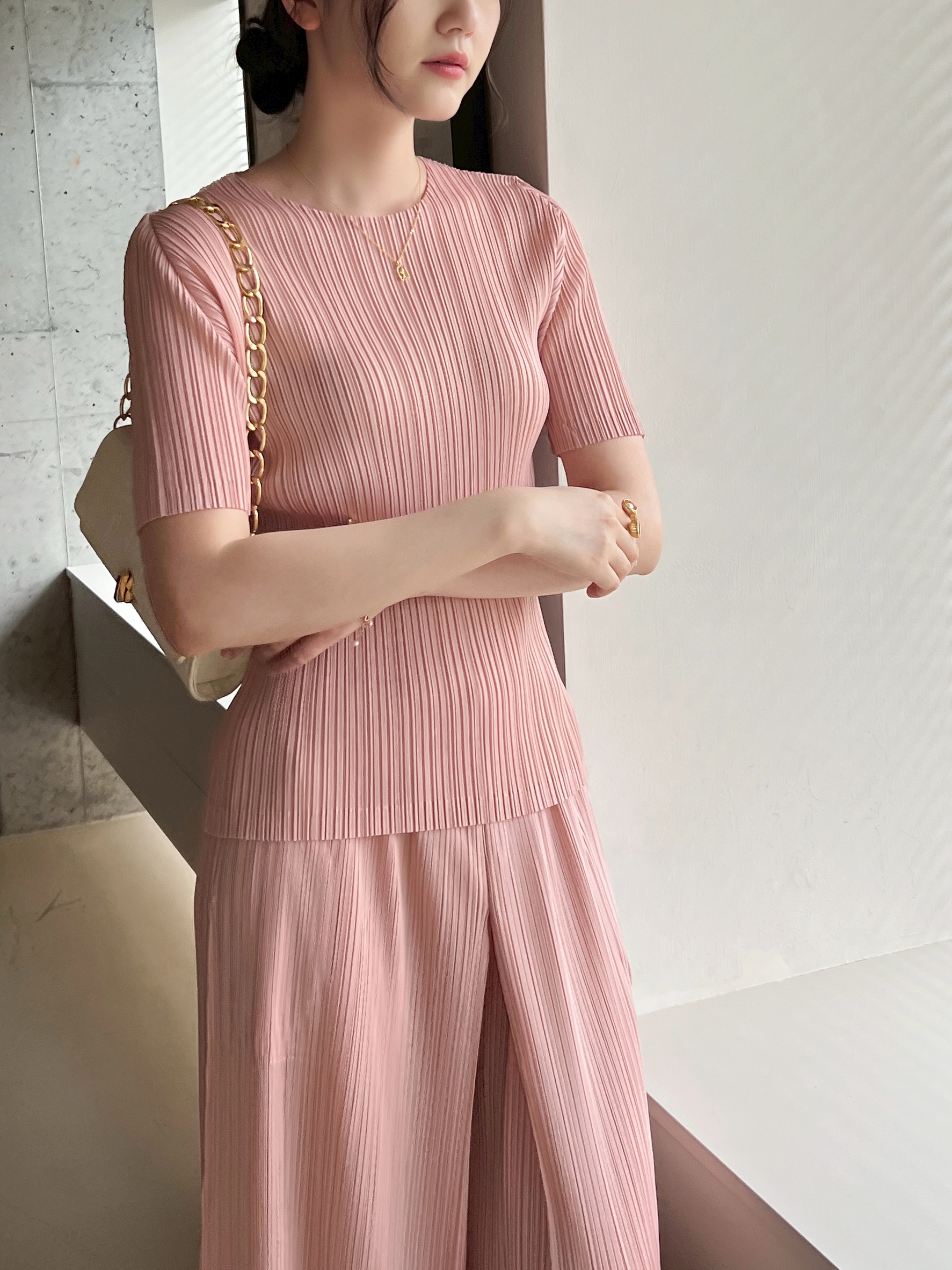 เพิ่มสีใหม่!! 2MUAY BASIC GJO6910 เสื้อพลีทคุณภาพ SHORT SLEEVE PLEATED TOP 14 สี FREE SIZE