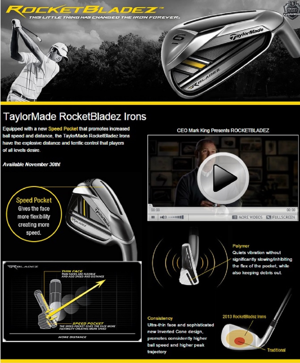 ชุดเหล็ก TAYLORMADE ROCKETBLADEZ มีเหล็ก 4-9 เเละ PW ก้าน ROCKETFUEL FLEX R ด้วย Speed Pocket ใหม่ ที่เพิ่มความเร็วและระยะ ของลูกกอล์ฟ!!! ไม้กอล์ฟมือสอง ของแท้ BY NakaraLuxurious