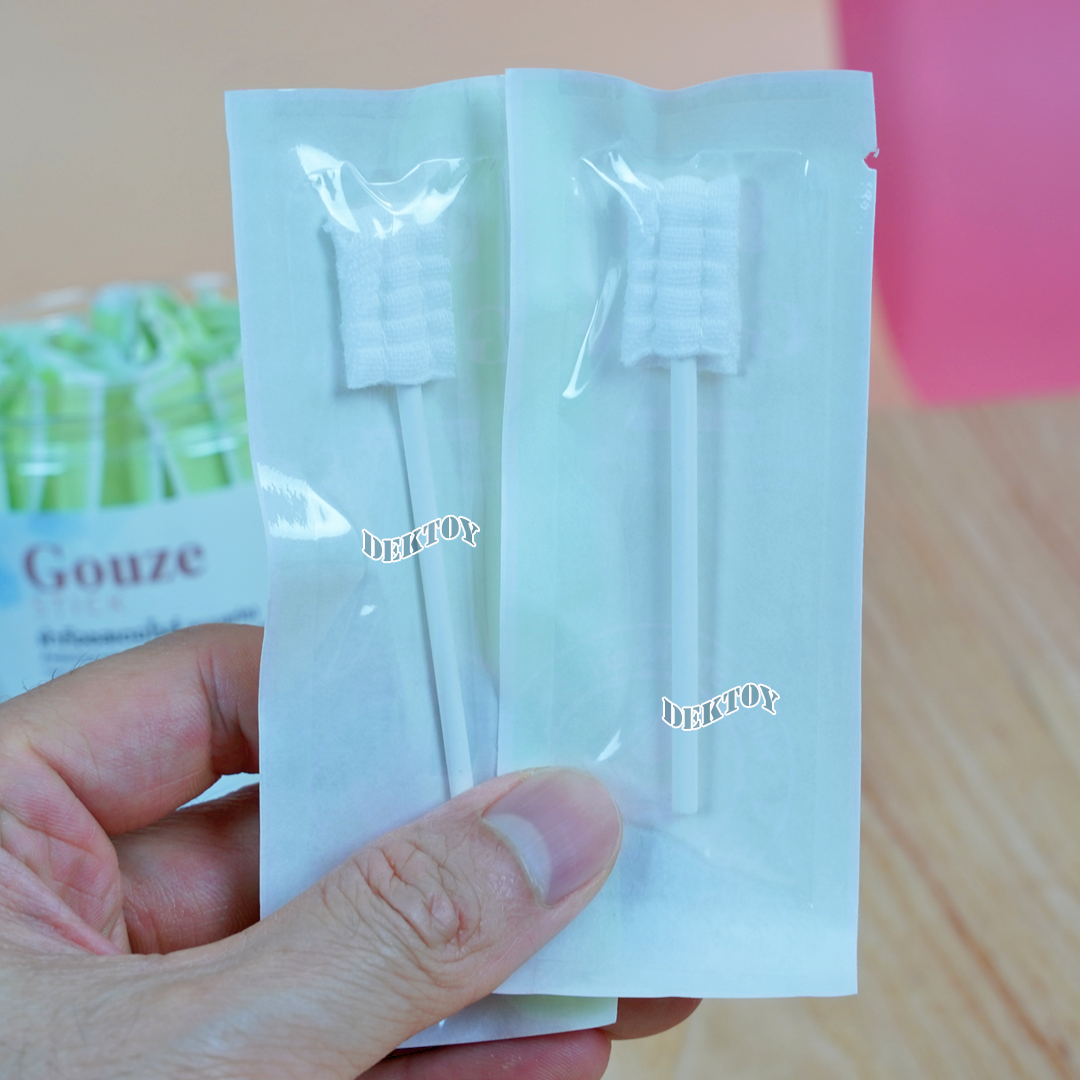 Papa baby ผ้าก๊อซเช็ดลิ้นทารก ผ้าก๊อซพันไม้สเตอไรส์ หัวแบน (1กระปุก บรรจุ 30 ชิ้น)