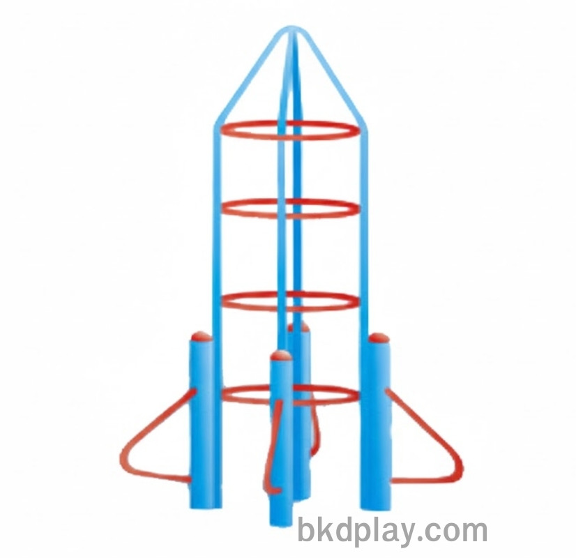 บาร์ปีนป่ายจรวด เครื่องเล่นสนาม กลางแจ้ง เหล็ก ,บาร์โหน ตั้งพื้น , ของเล่น สั่งทำ 7-15 วัน ขนาด150x150x200 ซม.