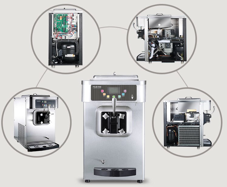 เครื่องทำไอศครีมซอร์ฟเสิร์ฟคอมเพลสเซอร์ USA รุ่น ISC-S110F ทำความเย็นเร็ว กดต่อเนื่องได้