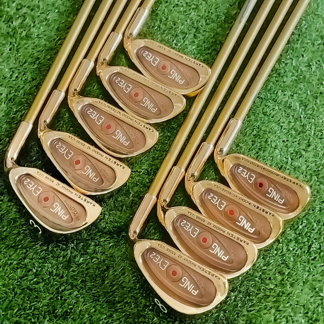 ชุดเหล็ก PING EYE2 ทองแดง!!! BECU BERYLLIUM COPPER ขัดให้แล้ว สวยจัดๆๆ ตอนราคาแพงมากๆ และหายากมากค่ะ ไม้กอล์ฟพรีเมี่ยมมือสอง ของแท้ By NakaraLuxurious