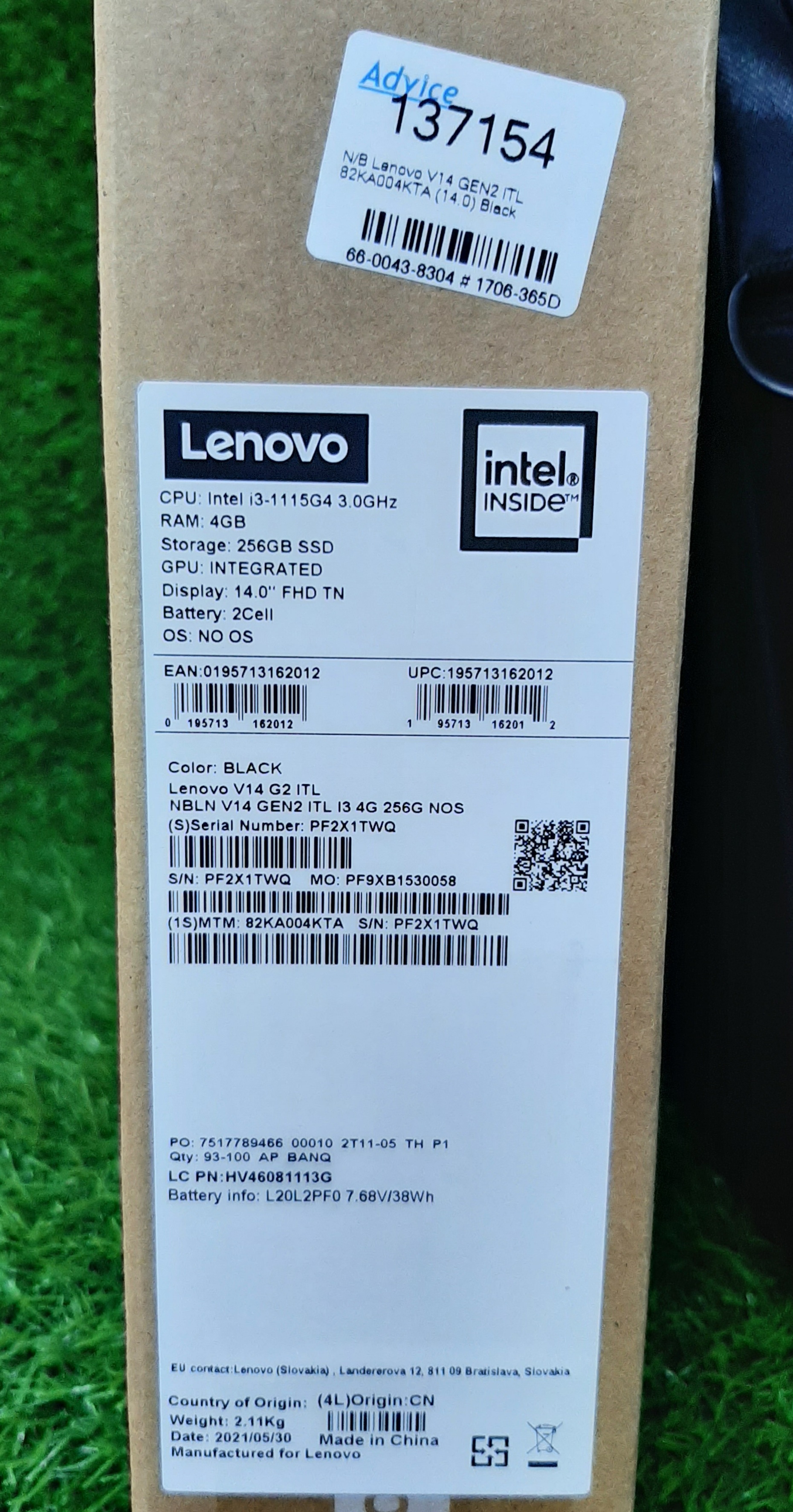 Notebook มือสอง ประกันร้าน 1 เดือน Lenovo V14 G2 FTL (i3-1115G4 Ram4GB SSD M.2 256GB) + Adapter แถมกระเป๋า