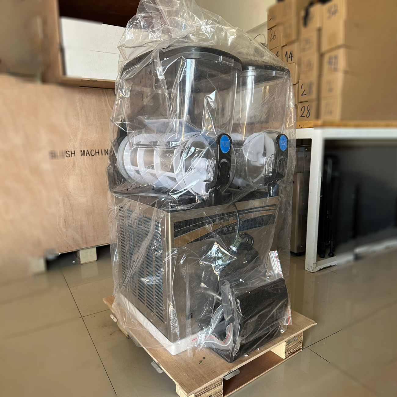 เครื่องสเลอปี้ น้ำหวานเกล็ดหิมะ เครื่องทำเบียร์วุ้น ขนาด 24 ลิตร(12L*2) Slush machine รุ่น X-300 จัดส่งฟรี (รับประกัน 1 ปี) เครื่องทำน้ำหวานเกล็กหิมะ เครื่องทำน้ำผลไม้