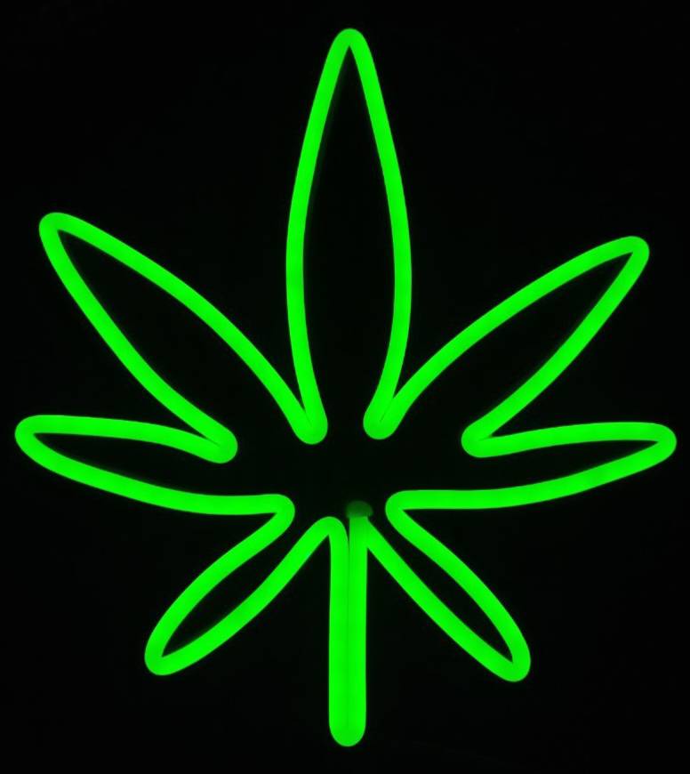 #ป้ายไฟนีออนดัดLEDรูปใบกัญชา