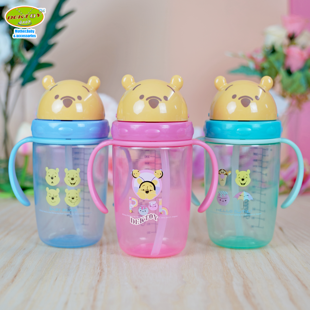 Pureen เพียวรีน ถ้วยหลอดดูดพร้อมมือจับ 12 ออนซ์ 360 มล.028080 ลายหมีพูห์