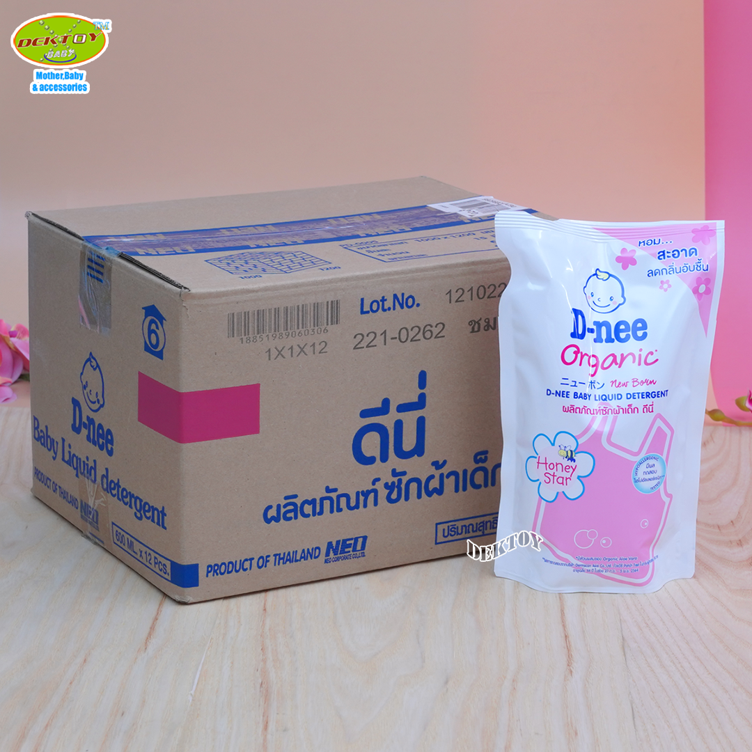 D-nee น้ำยาซักผ้าเด็กดีนี่ กลิ่น Honey Star สีชมพู 550 มล.